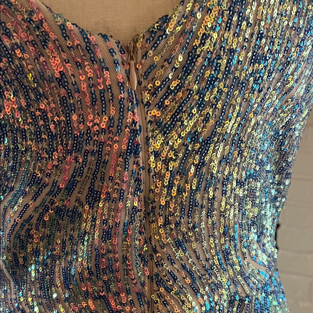 Night Way Collections Iridescent Sequin Maxi Dress - Picture 8 of 9